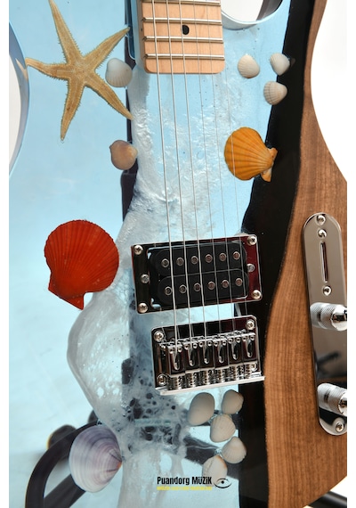 Elektro Gitar Maldiv Custom Epoksi & Yıllanmış Ağaç Kişiye Özel Maimi Blue