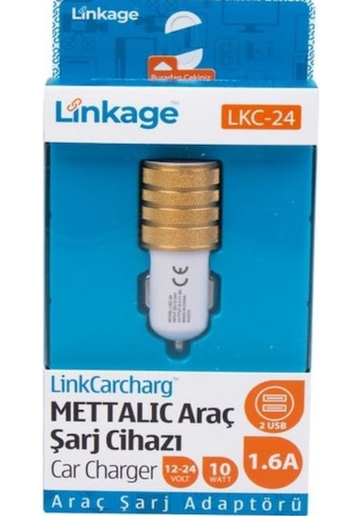 Linkage Araç Şarj Alet Başlığı Çakmaklık 2 Uçlu 10V 1.6A LKC24