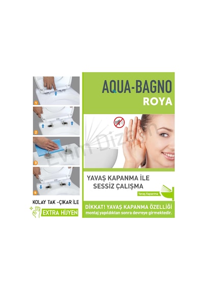 Aqua Bagno Roya Yavaş Kapanan Klozet Kapağı - VitrA S20 Uyumlu