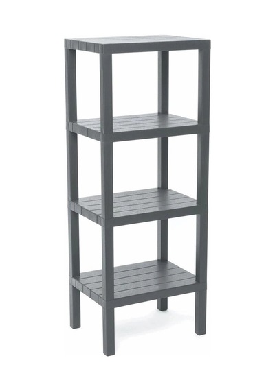 4 Raflı Gri Modüler Ünite Plastik 38x29x100 Cm 5468 Çok Renkli