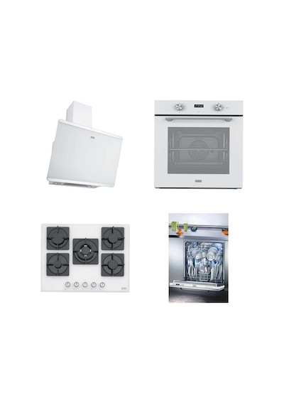 Franke FMA 86 H WH - FHNS 705 WH - FPJ 615 V WH/SS - FDW 614 D6P 4 lü Beyaz Ankastre Set