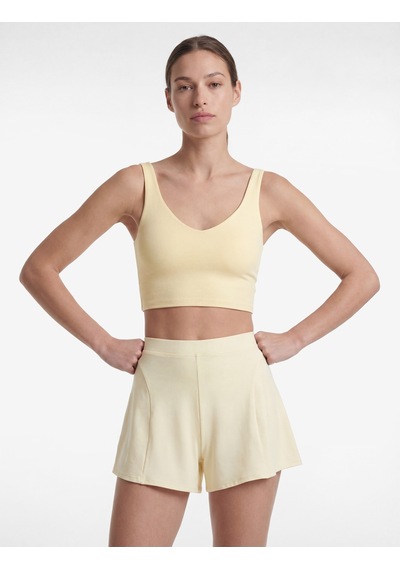 Koton Kolsuz V Yaka Slim Fit Sporcu Sütyeni Sarı 6sak30194nk
