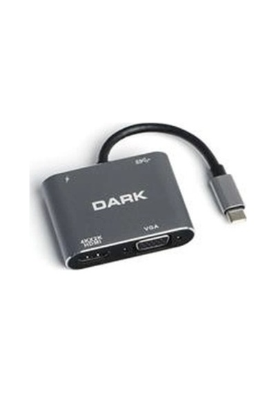 Hytech Hy-usbc82 4k 30hz Gri Metal 2xusb3.0, 1xusb Kdo