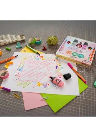 Stabilo Pastellove Mini Set 18'li 775 8 İnce Uçlu Keçeli Kalemler Özel Renkli Açık Gül