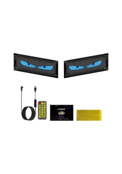 Wearfitpro 150 Cm Şeytan Led Gözler Animasyonlu Araba,kamyon,otobüs Kumandalı Esnek Ön Arka Cam Rgb Led Ekran