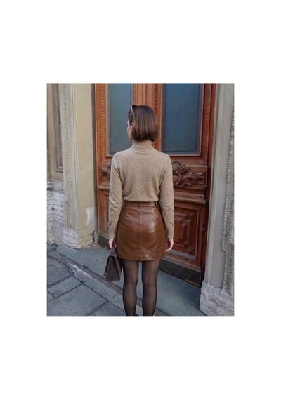 Onno Style Women Düz Balıkcı Yaka Basic Kazak Bej
