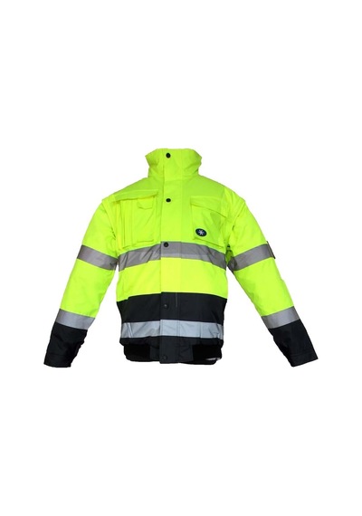 Junıor Jn1021/2 Waterproof Fosforlu Kolu Çıkmalı Polarlı Pilot Mont Sarı Lacivert M Beden Sarı-Lacivert