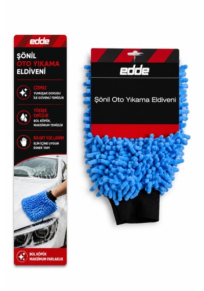 Edde Araba Araç Oto Mikrofiber Oto Yıkama Eldiveni Makarna Şönil Eldiven Oto Detailing