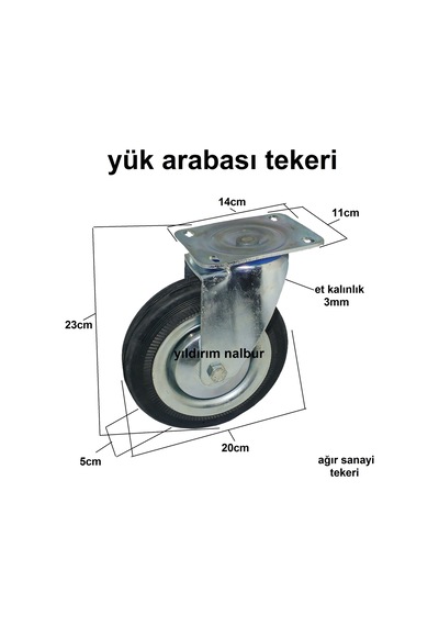 Yük Arabası Tekerlek 200lük Sanayi Tipi Tekerlek Tezgah En Büyük
