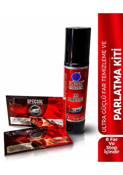 Specsol Araç Far Temizleme Seti Stop Lambası Temizleme Seti Far Temizlik Seti Far Parlatma Seti Far Güneş Yanığı Temizleme 1 Adet