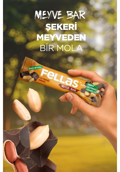 Fellas Meyve Bar - Yer Fıstığı ve Kakaolu 35g x 12 Adet