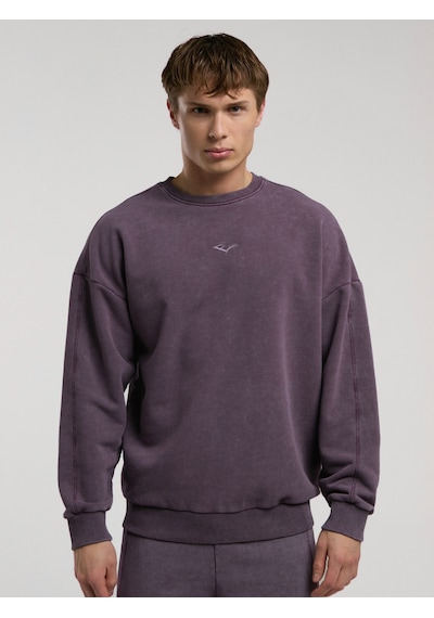 Everlast Bronx 1910 Yıkamalı Mor Erkek Sweatshirt Mor
