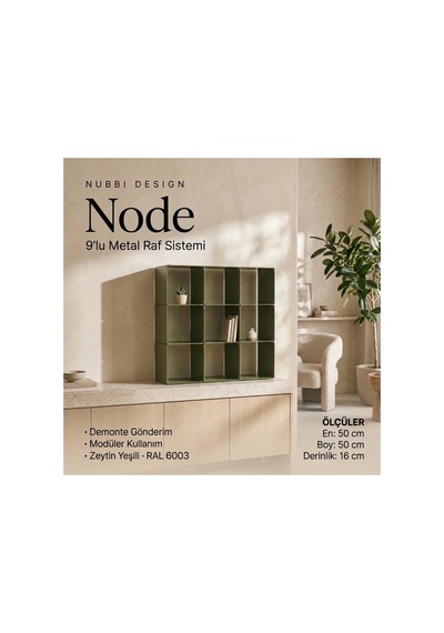 Node 9'lu Modüler Metal Açık Raf Ünitesi Çok Amaçlı Küp Kitaplık 50x50 Cm Yeşil - 944249484 Yeşil Node 9'lu Modüler Metal Açık Raf Ünitesi Çok Amaçlı Küp Kitaplık 50x50 Cm Yeşil - 944249484 Yeşil