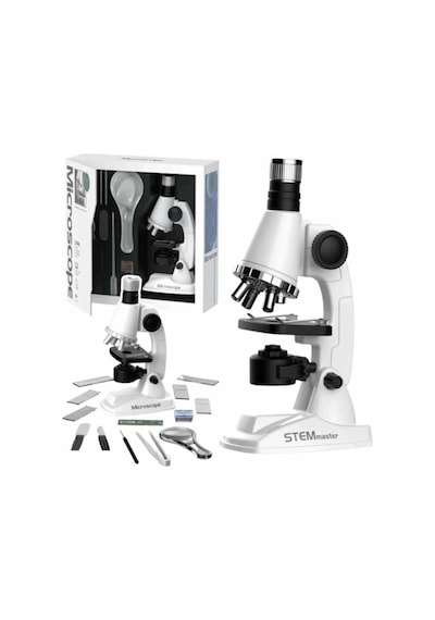 Işıklı Pilli Mikroskop 900x Zoom Eğitici Deney Seti 20 Cm