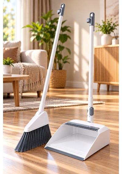 Uzun Saplı Faraşlı Süpürge Seti Ergonomik Tasarımlı Yer Süpürgesi Ve Faraş Takımı, Ev Ve Balkon Temizliği İçin