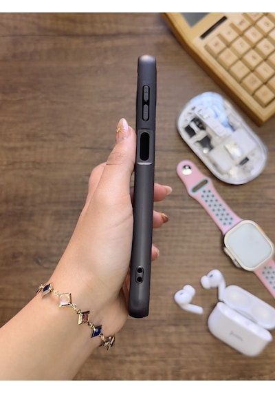 Samsung Galaxy A12 Uyumlu Premium Deri Dokulu Darbelere Karşı Dayanıklı Nazal Silikon Kılıf Siyah