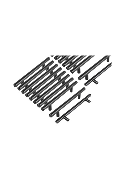 10 Adet Siyah Paslanmaz Çelik Metal Dolap Kulp 128 Mm
