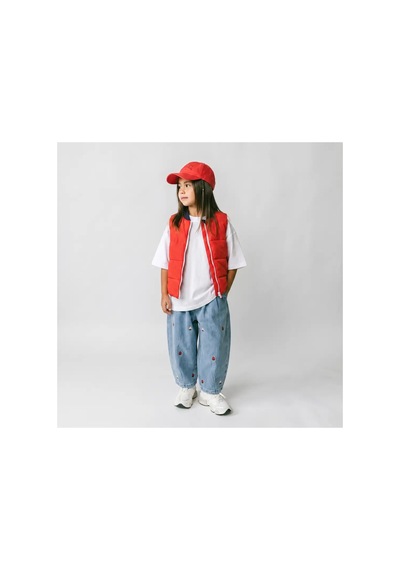 Poala Kids Çilekli Balloon Jeans Mavi