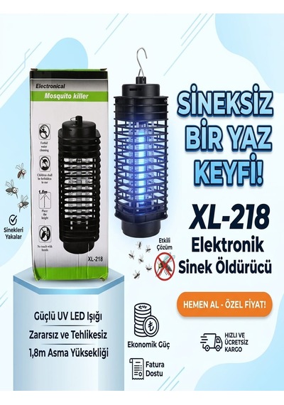 Güçlü Uv Led Işıklı Elektronik Sinek Öldürücü - Cızz Sinek Yakalama Lambası Sinek Savar - 8m Asma Zincirli Güçlü Sinek Yakalayıcı Cihaz