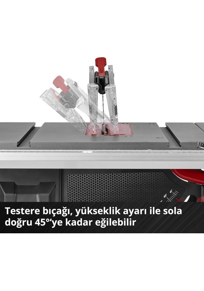 Tezgah Testeres Te-ts 10 T 2000 W, 89 Mm Kesme Yüksekliği, Ø 254 Mm Testere Bıçağı, Tezgah Genişliği Uzatması, Açılı Durdurma, Paralel Durdurma, İtme Çubuğu, Toz Emiş Bağlantısı