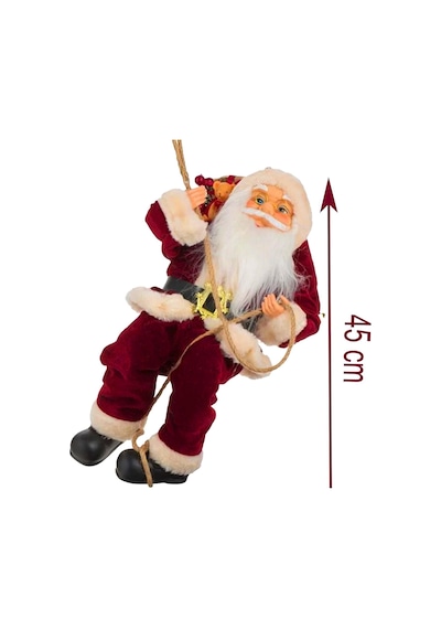 Yılbaşı Süsü Noel Baba Biblo Figür Büyük Boy 45cm - Asma İpi İle 78 Cm