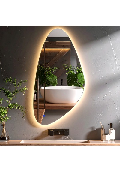 Alvora Günışığı Lazer Kumlamalı Lavabo & Banyo Aynası Dokunmatik Sensörlü 100 X 50 Cm