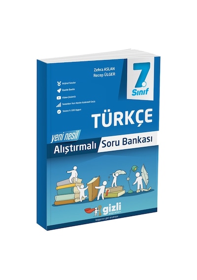 Gizli Yayınları 2025 7. Sınıf Türkçe Alıştırmalı Soru Bankası