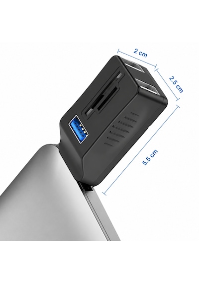 Alfais 6080 Usb 3.0 Hub 5 Port Çoklayıcı Sd Tf Micro Sd Mmc Kart Okuyucu Splitter Çevirici