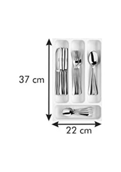 Tescoma Flexispace 899410 Mutfak Gereçleri İçin Çekmece Düzenleyici, Plastik, Beyaz, 37 X 22,2 X 4,5 Cm