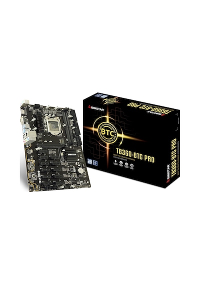 Biostar TB360-BTC PRO Ver.6x 8.9.Nesil LGA 1151 DDR4 2666 M.2 12'li Ekran Girişi HDMI Mining Anakart