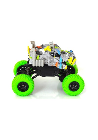 Uzaktan Kumandalı Araba Off-road Canavar Kamyon 1:20 Ölçek Çift Motorlu Süspansiyonlu Rc Yeşil