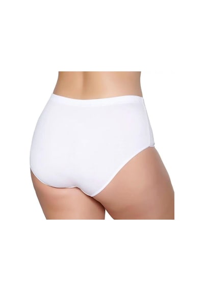 3'lü Kadın Bato Külot Geçme Lastik-gümüş 3040-3041 Beyaz