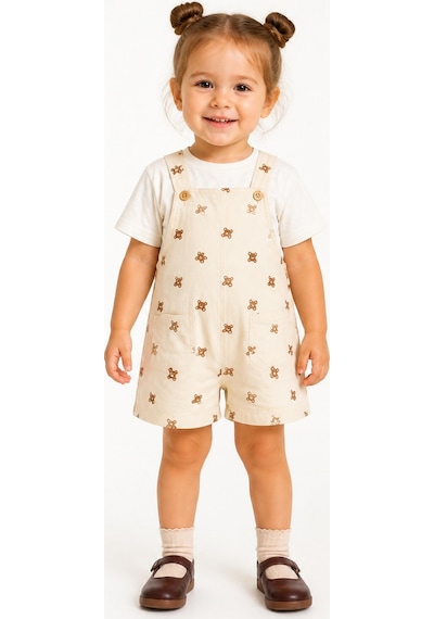 Eray Alp Kids Unisex Çocuk Baskılı Ayıcık Salopet Alt Üst Takım Yazlık Günlük Model Çok Renkli Eray Alp Kids Unisex Çocuk Baskılı Ayıcık Salopet Alt Üst Takım Yazlık Günlük Model Çok Renkli