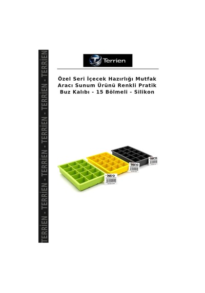 Özel Seri İçecek Hazırlığı Mutfak Aracı Sunum Ürünü Renkli Pratik Buz Kalıbı - 15 Bölmeli - Silikon Çok Renkli