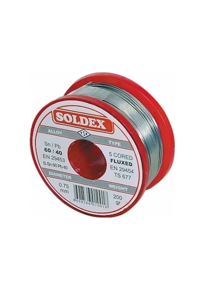 Soldex Sn60 Pb40 Lehim Teli 0.75mm 200gr