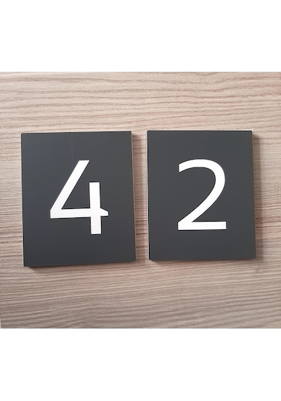 Şık Tasarım Dikey Kapı Ve Birim Numarası - Ofis - Apartman