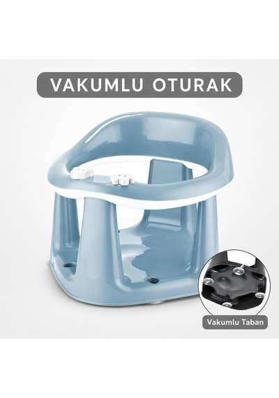 Bebek Banyo Oturağı - Vakum Tabanlı Bebek Mama Oturağı - Sağlam Kaymaz Taban - Rahat Oturma Zemini - Oyuncak Detaylı -32 X 32 Cm