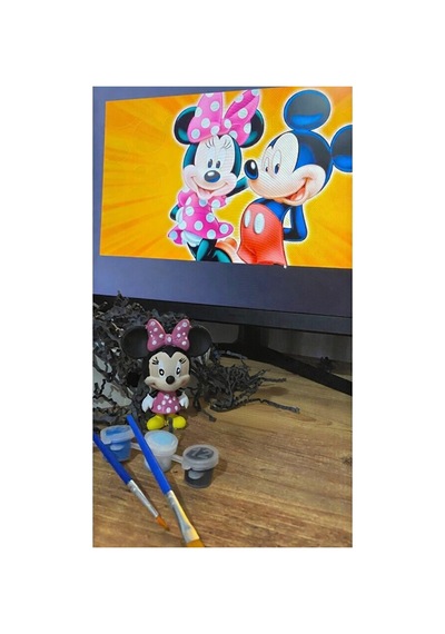 Minnie Mouse Boyama Seti 3 Renk Boya Ve Fırça Çocuklara Ve Sevgiliye Özel