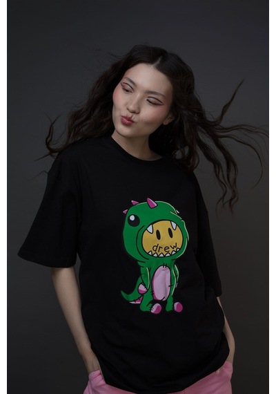 Flood Of Style Unisex Drew Canavar Siyah Tshirt