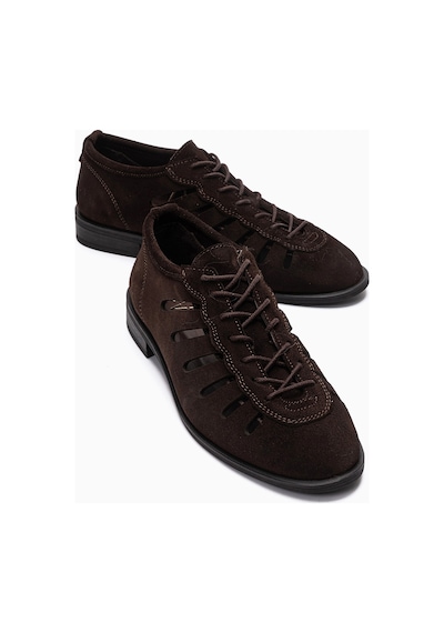 Luvishoes Astron Kahverengi Süet Hakiki Deri Kadın Yazlık Casual Ayakkabı
