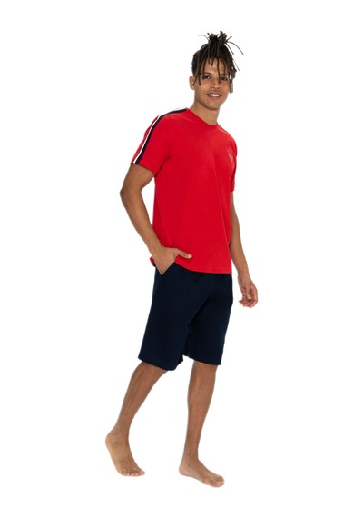 U.s. Polo Assn. 18868 Erkek Kırmızı Bisiklet Yaka Şortlu Pijama Takım Kırmızı