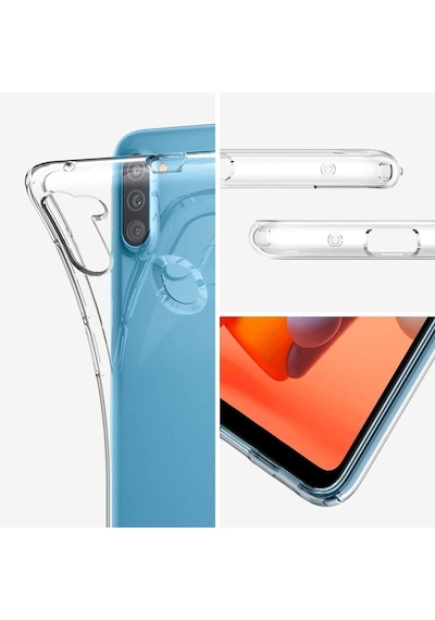 Spigen Galaxy M11 / Galaxy A11 İle Uyumlu Kılıf Liquid Crystal 4 Tarafı Tam Koruma Crystal Clear Şeffaf