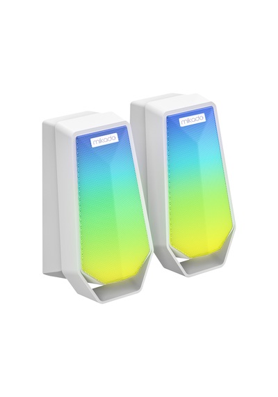 Mikado Md-188 2.0 5w 2 Bluetooth Beyaz Rgb Aydınlatmalı + Usb Kablo Usb 5v Speaker Hoparlör