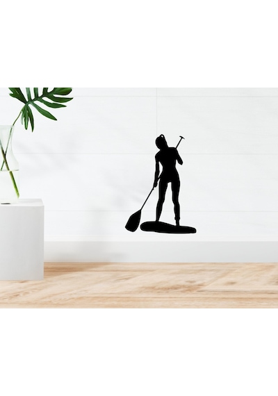 Bk Home Kadın Kürek Sörfçüsü Tasarımlı Duvar Sticker-1
