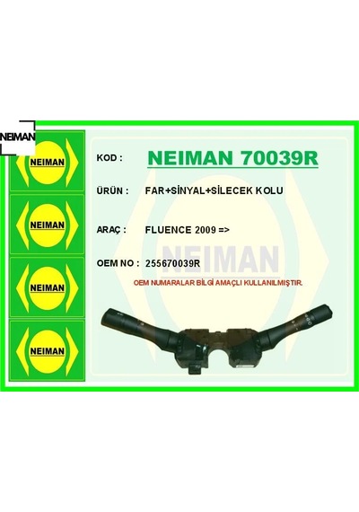 Far Sinyal Silecek Kolu Fluence 2009 Neıman 255670039r