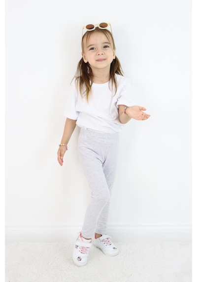 Miababy Basic Kız Çocuk Tayt %100 Pamuk 6 Ay 5 Yaş Gri