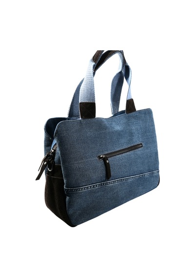 Biem Accessory Biem Koyu Mavi-kahve Denim Salaş-retro Taş Trok Döşemeli Çok Gözlü Çanta Çok Renkli