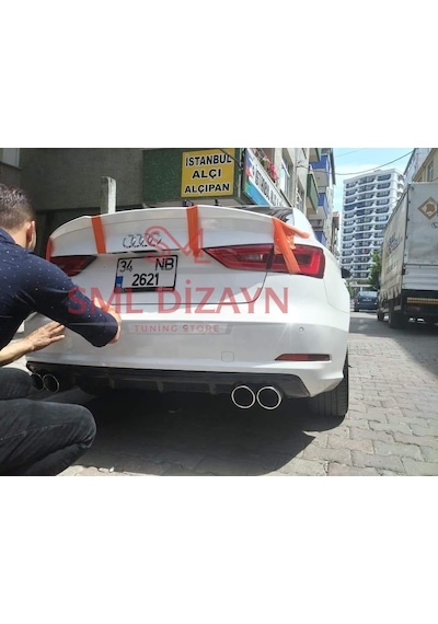 Audi A3 S3 Sedan 2013-16 Difüzör (Plastik) Tampon Arka Ek