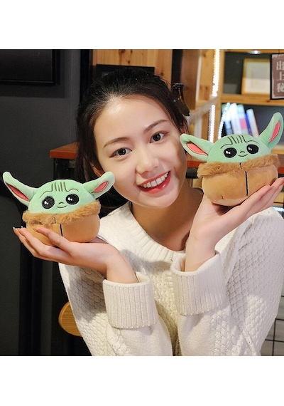 İthal Ürün Kürklü Kumaş Baby Yoda Star Wars Mandalorian Bebek Yoda Figür Peluş Oyuncak 15 Cm