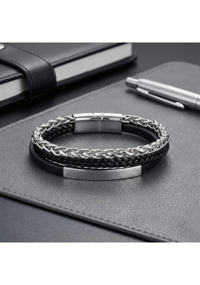 Moncuk Design İsim Yazılabilir Çoklu Çelik Zincir Bileklik Beyaz 33514b28d4 Siyah
